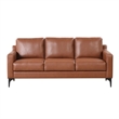 Serta Finley Stationary Sofa in Brown Faux Leather Upholstery