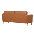 Lifestyle Solutions Jareth Sofa in Caramel Brown Faux Leather Upholstery