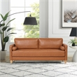 Lifestyle Solutions Jareth Sofa in Caramel Brown Faux Leather Upholstery