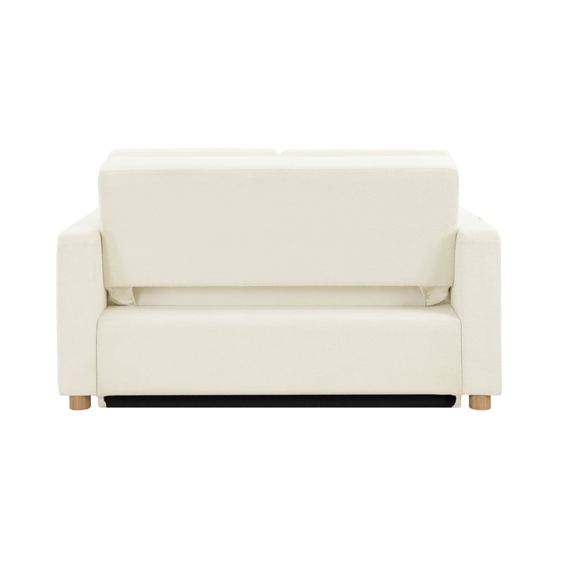 Serta Tacoma Convertible Sofa in Ivory Fabric Upholstery