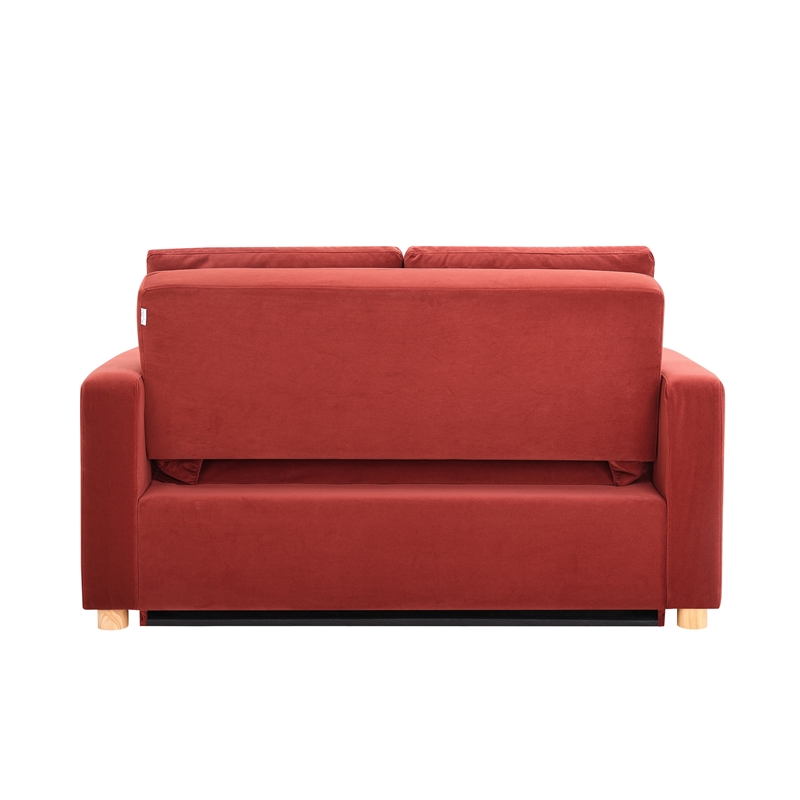 Serta Tacoma Convertible Sofa in Ivory Fabric Upholstery