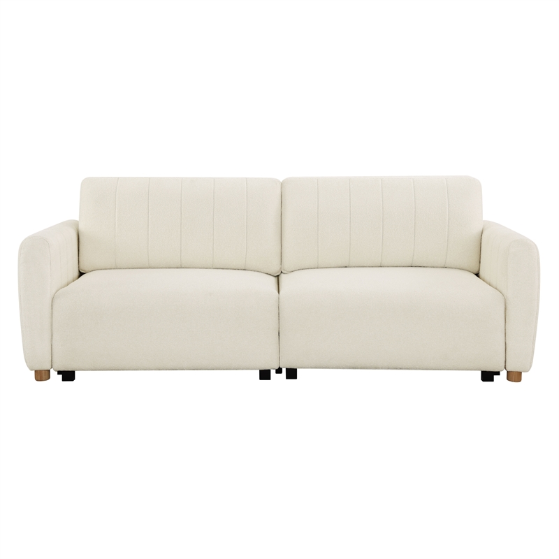 Serta Garland Convertible Sofa in Ivory Fabric Upholstery