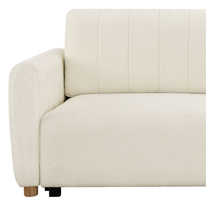 Serta Garland Convertible Sofa in Ivory Fabric Upholstery