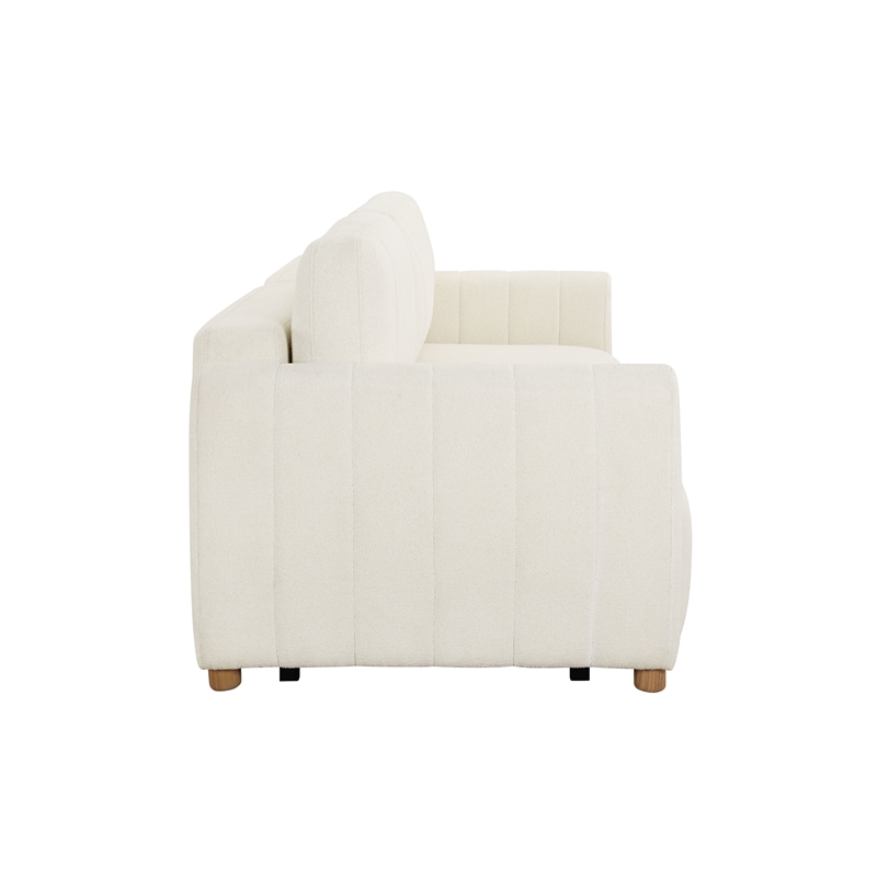 Serta Garland Convertible Sofa in Ivory Fabric Upholstery