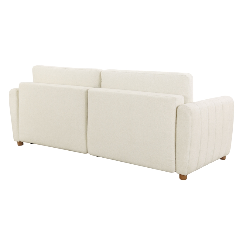 Serta Garland Convertible Sofa in Ivory Fabric Upholstery