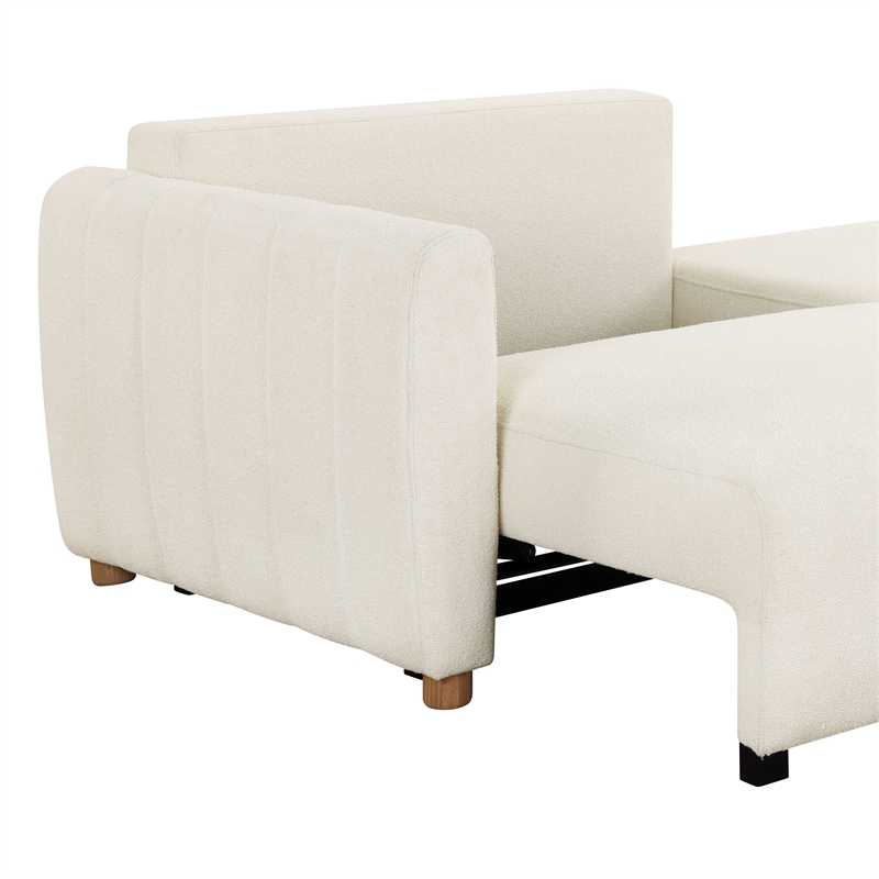 Serta Garland Convertible Sofa in Ivory Fabric Upholstery