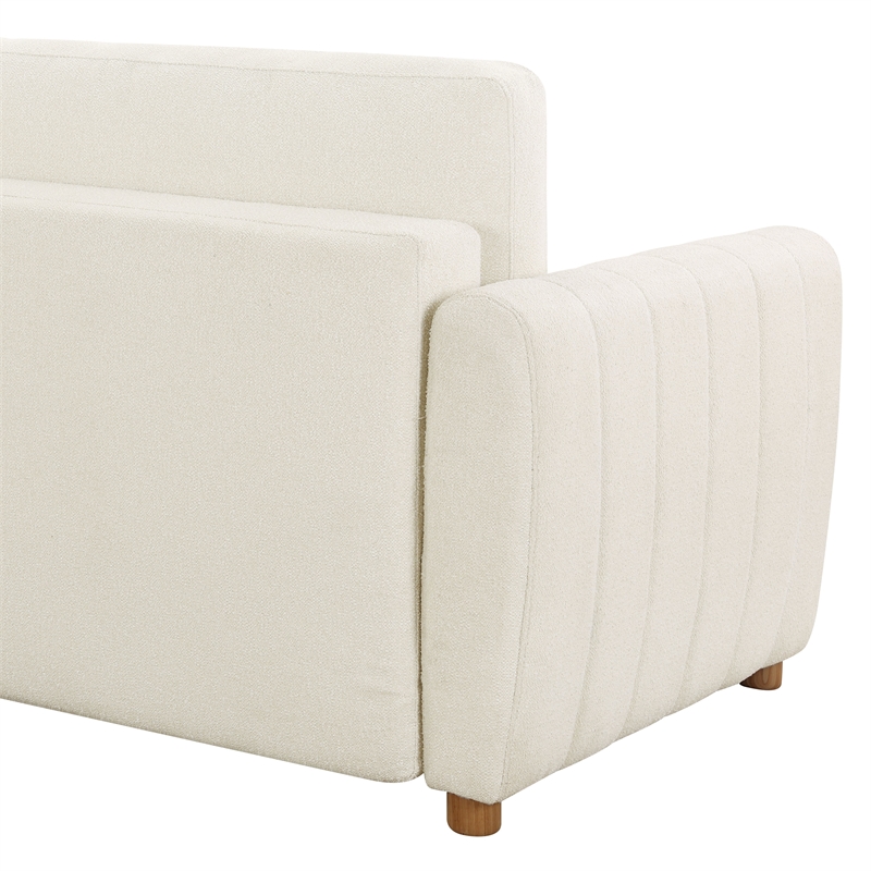 Serta Garland Convertible Sofa in Ivory Fabric Upholstery