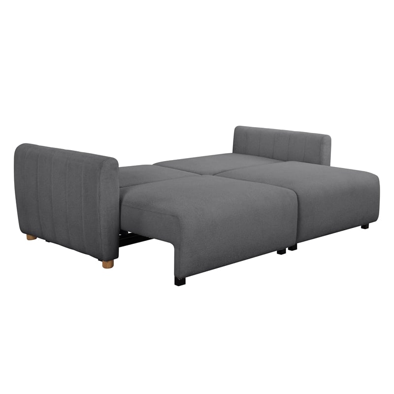 Serta Garland Convertible Sofa in Charcoal Gray Fabric Upholstery