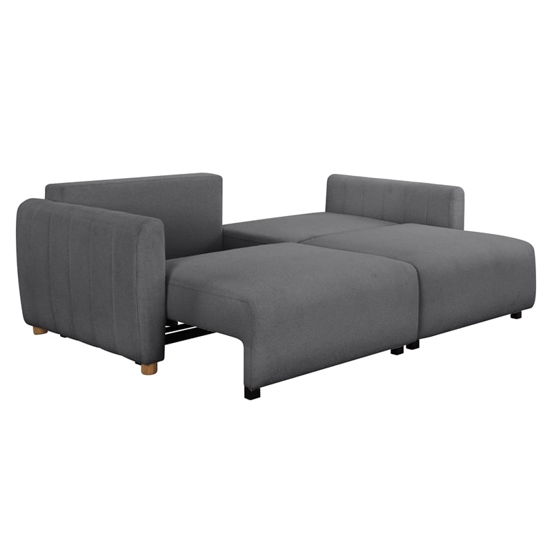 Serta Garland Convertible Sofa in Charcoal Gray Fabric Upholstery