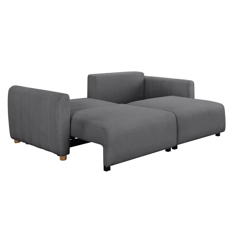 Serta Garland Convertible Sofa in Charcoal Gray Fabric Upholstery