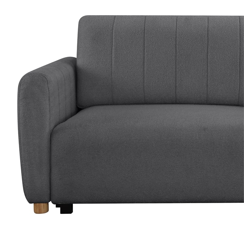 Serta Garland Convertible Sofa in Charcoal Gray Fabric Upholstery
