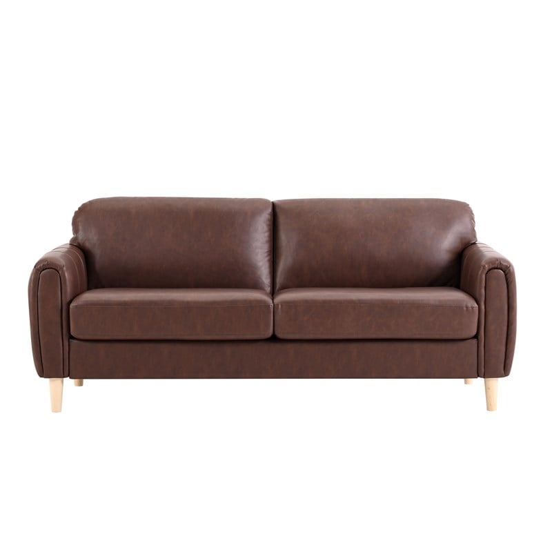 Serta Dublin Stationary Sofa in Brown Fabric Upholstery