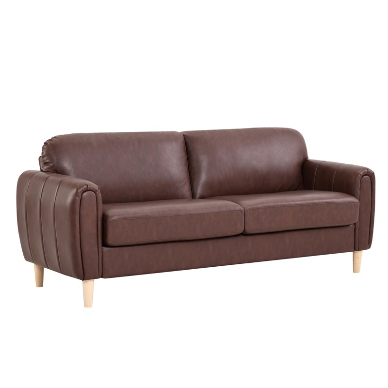 Serta Dublin Stationary Sofa in Brown Fabric Upholstery