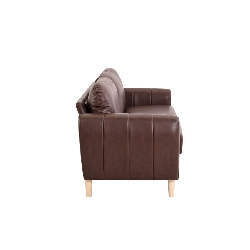Serta Dublin Stationary Sofa in Brown Fabric Upholstery