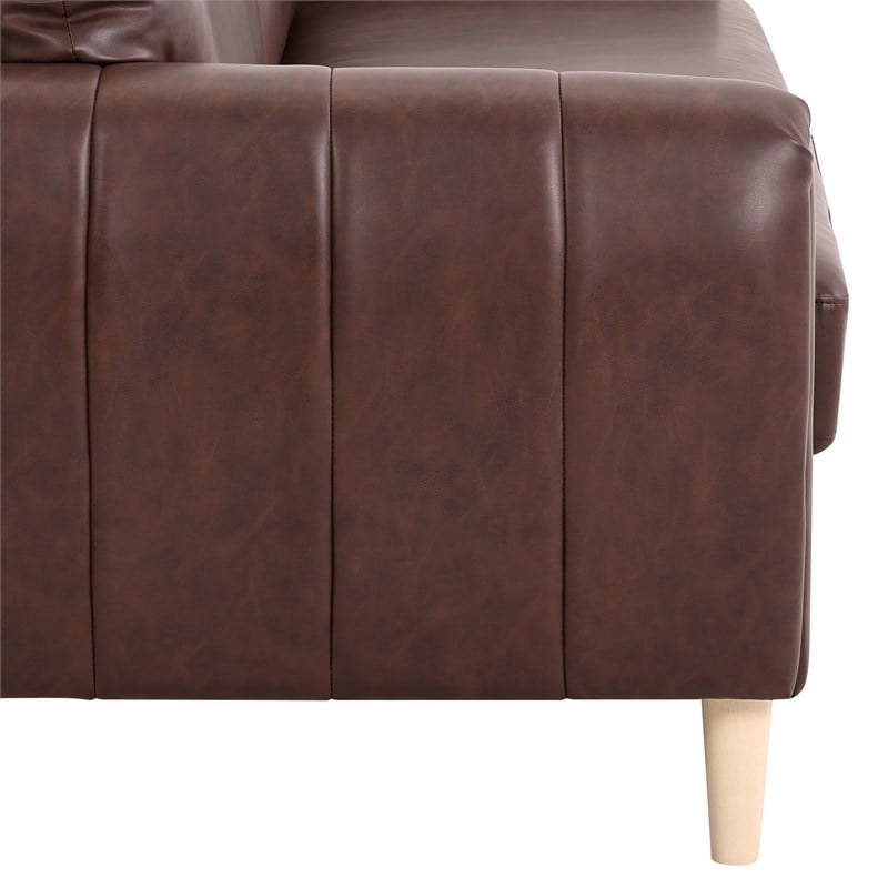 Serta Dublin Stationary Sofa in Brown Fabric Upholstery