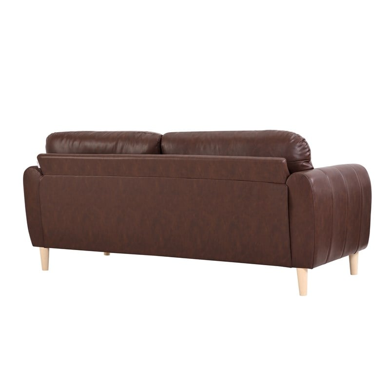 Serta Dublin Stationary Sofa in Brown Fabric Upholstery