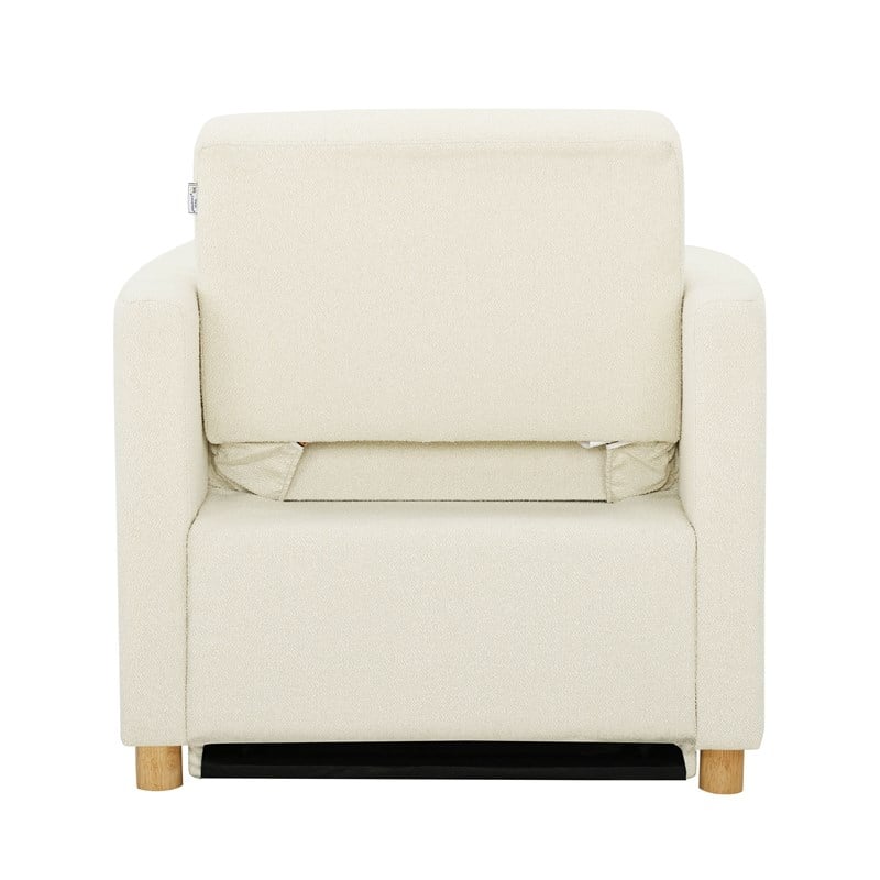 Serta Chandler Convertible Chair in Ivory Fabric Upholstery