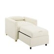 Serta Chandler Convertible Chair in Ivory Fabric Upholstery
