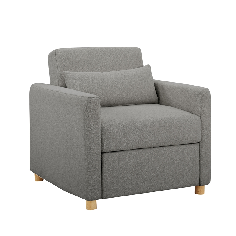 Serta Chandler Convertible Chair in Gray Fabric Upholstery