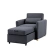 Serta Chandler Convertible Chair in Navy Blue Fabric Upholstery