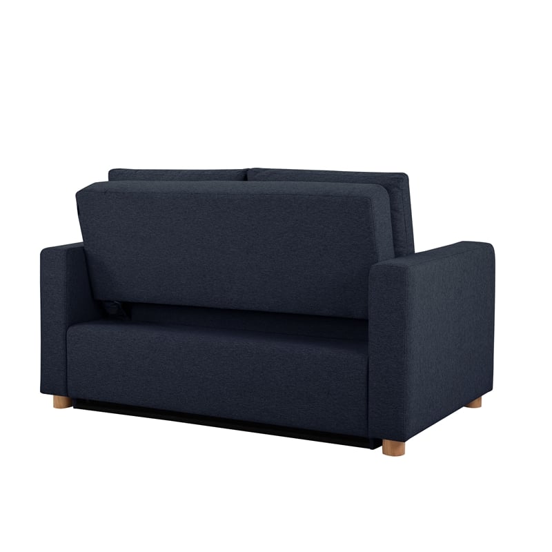Serta Tacoma Convertible Sofa in Navy Blue Fabric Upholstery