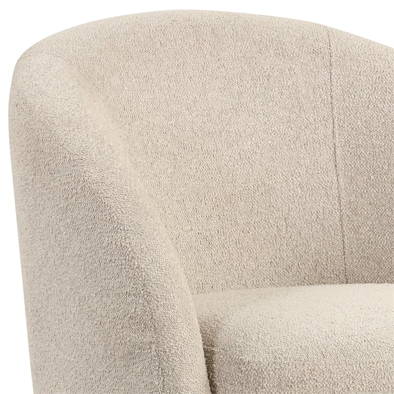 Lifestyle Solutions Boston Swivel Accent Chair in Khaki Beige Fabric Upholstery