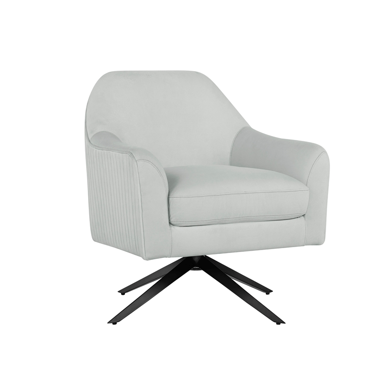 Lifestyle Solutions Fairfield Swivel Chair in Light Gray Fabric Upholstery