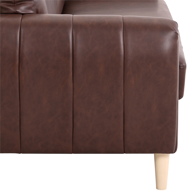 Serta Dublin Stationary Loveseat in Brown Fabric Upholstery