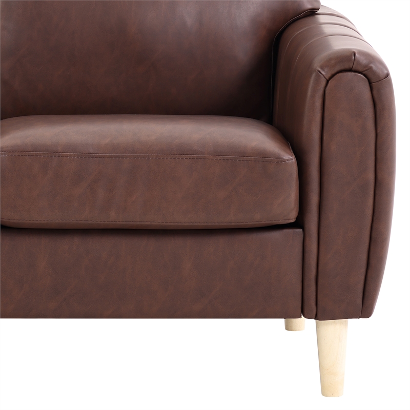 Serta Dublin Stationary Loveseat in Brown Fabric Upholstery