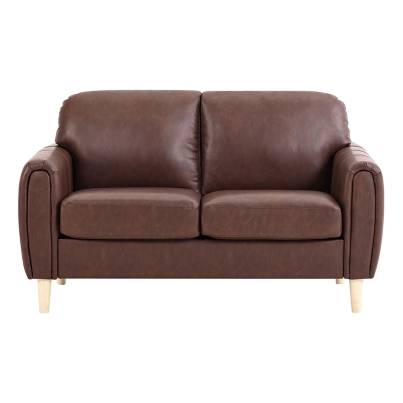 Serta Dublin Stationary Loveseat in Brown Fabric Upholstery