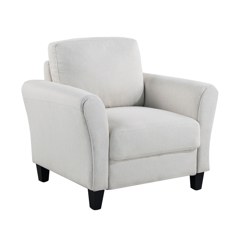 Lifestyle Solutions Mavrick Arm Chair in Cream Fabric Upholstery