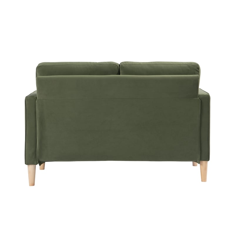 Lifestyle Solutions Jareth Loveseat in Olive Fabric Upholstery