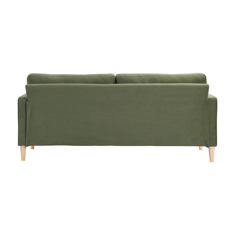 Lifestyle Solutions Jareth Stationary Sofa in Olive Fabric Upholstery