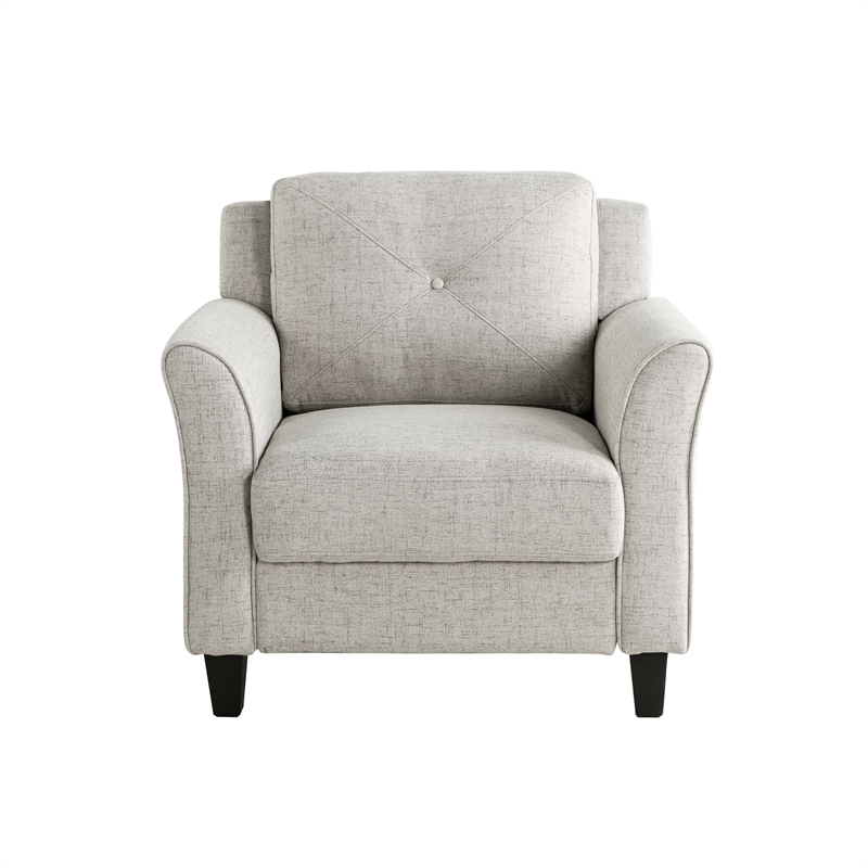 Lifestyle Solutions Harvard Arm Chair in Beige Fabric Upholstery