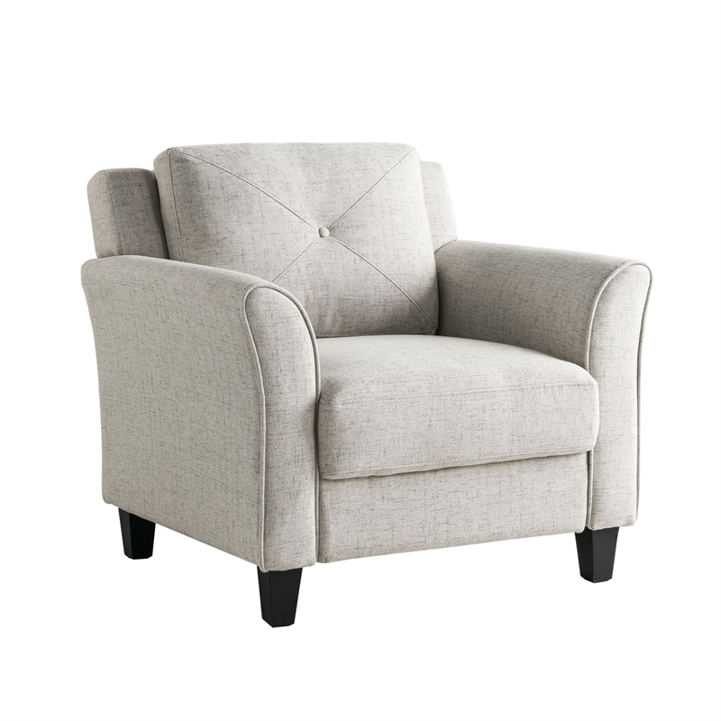 Lifestyle Solutions Harvard Arm Chair in Beige Fabric Upholstery