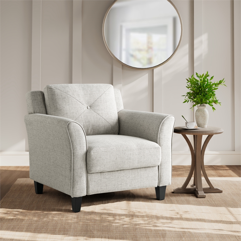 Lifestyle Solutions Harvard Arm Chair in Beige Fabric Upholstery