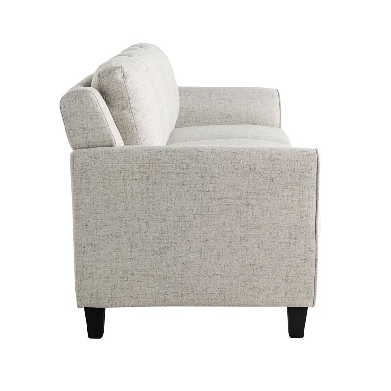 Lifestyle Solutions Harvard Stationary Sofa in Beige Fabric Upholstery