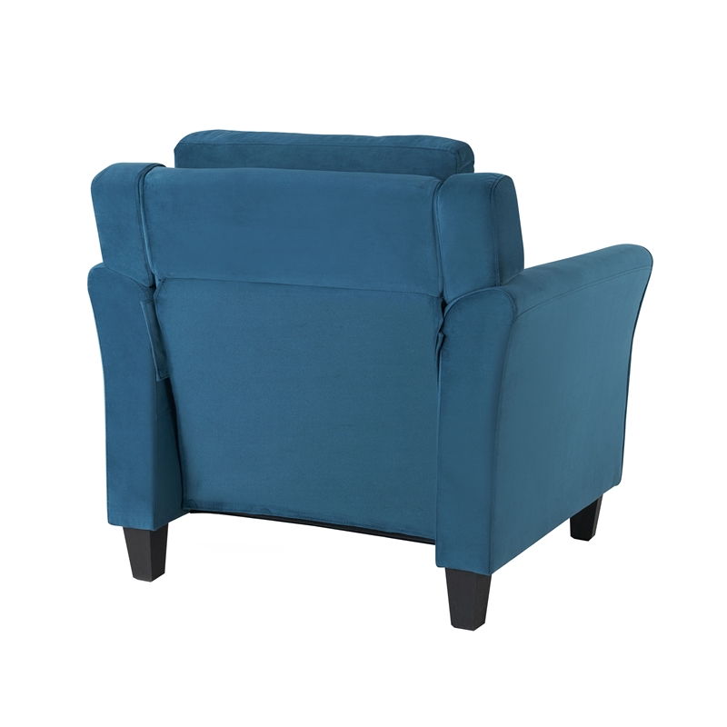Lifestyle Solutions Harvard Arm Chair in Blue Fabric Upholstery