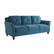 Lifestyle Solutions Harvard Stationary Sofa in Blue Fabric Upholstery