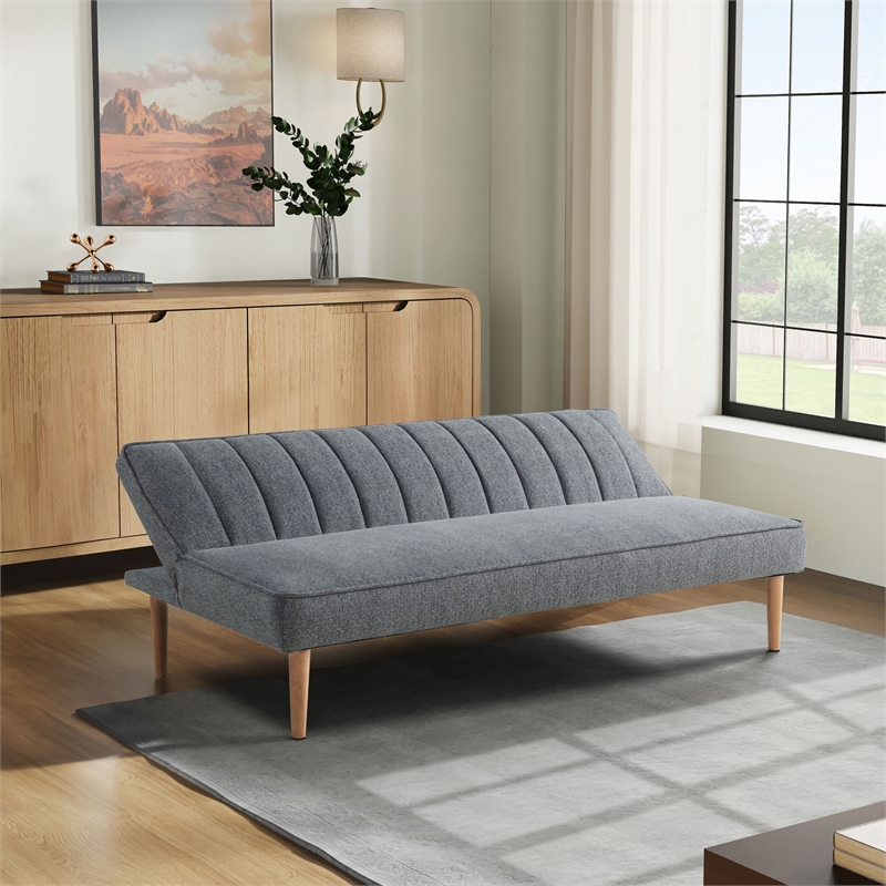 Serta Stanford Convertible Sleeper Sofa in Gray Fabric Upholstery