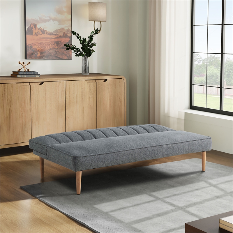 Serta Stanford Convertible Sleeper Sofa in Gray Fabric Upholstery