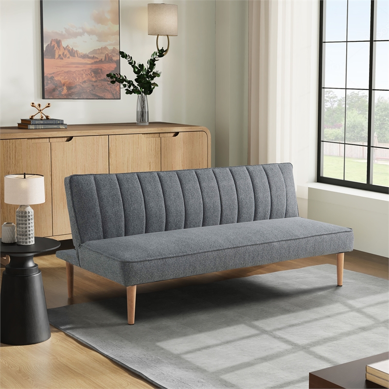 Serta Stanford Convertible Sleeper Sofa in Gray Fabric Upholstery