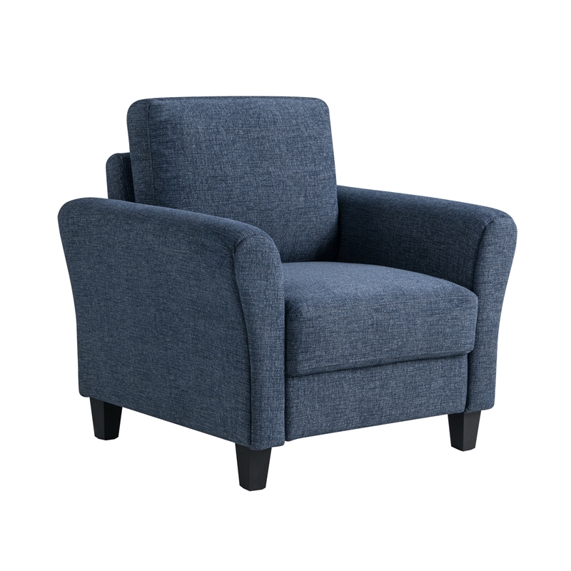 Lifestyle Solutions Mavrick Arm Chair in Blue Fabric Upholstery