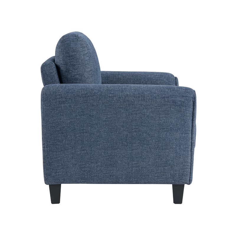 Lifestyle Solutions Mavrick Arm Chair in Blue Fabric Upholstery