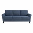 Lifestyle Solutions Mavrick Stationary Sofa in Blue Fabric Upholstery