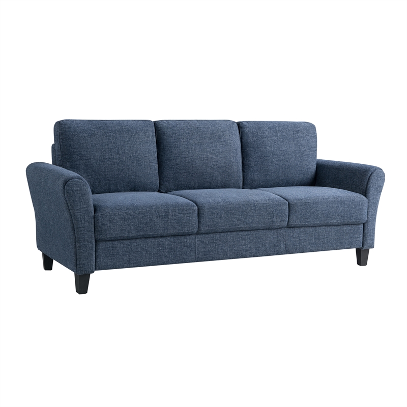 Lifestyle Solutions Mavrick Stationary Sofa in Blue Fabric Upholstery