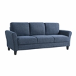 Lifestyle Solutions Mavrick Stationary Sofa in Blue Fabric Upholstery