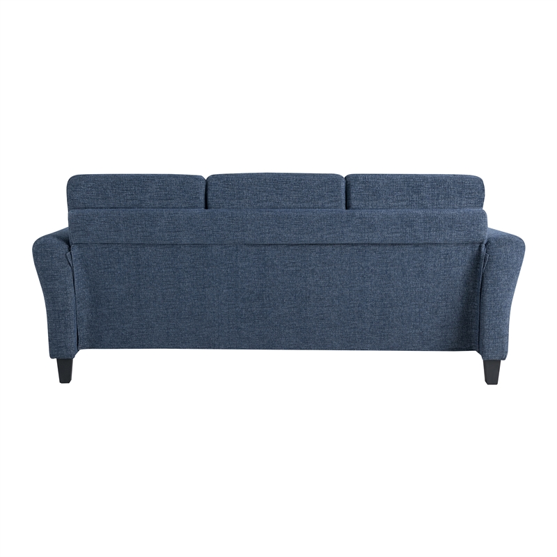 Lifestyle Solutions Mavrick Stationary Sofa in Blue Fabric Upholstery