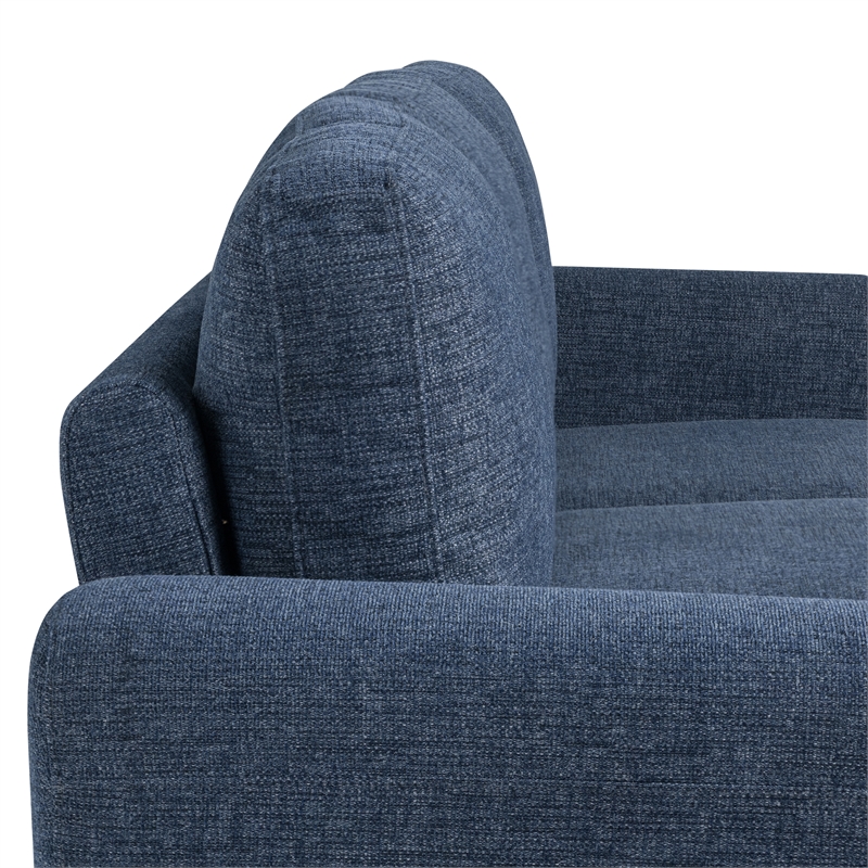 Lifestyle Solutions Mavrick Stationary Sofa in Blue Fabric Upholstery