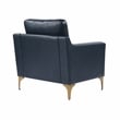 Serta Finley Stationary Arm Chair in Navy Blue Faux Leather Upholstery